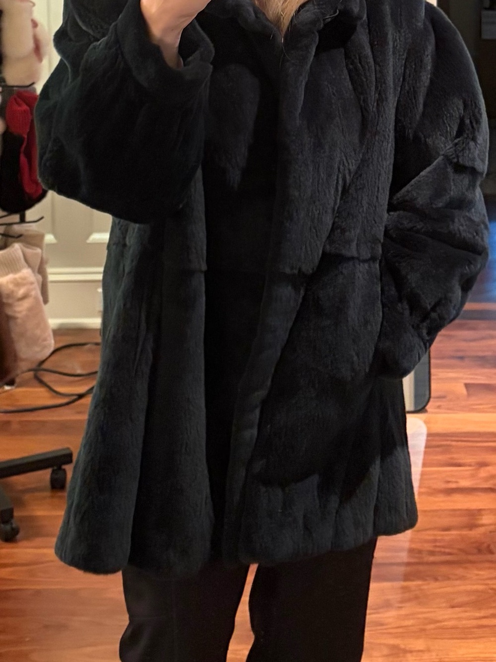 Real Sheared Mink Coat XL Hunter Green Pristine